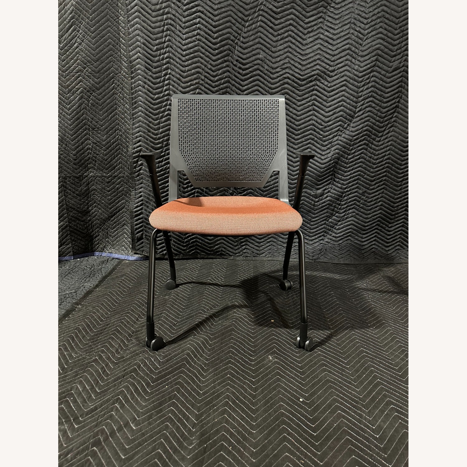 Haworth Orange Fabric Armchair - image-1