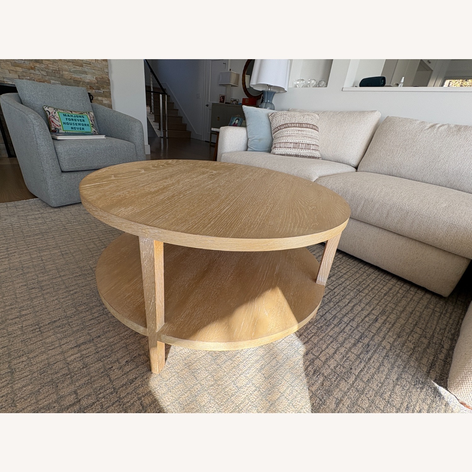 Crate & Barrel Clairemont Natural Wood Coffee Table - image-1