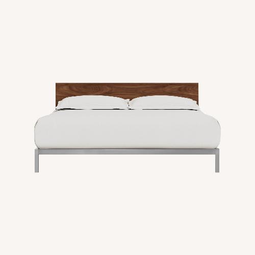 Used Room & Board Copenhagen Walnut and steel King Bed for sale on AptDeco