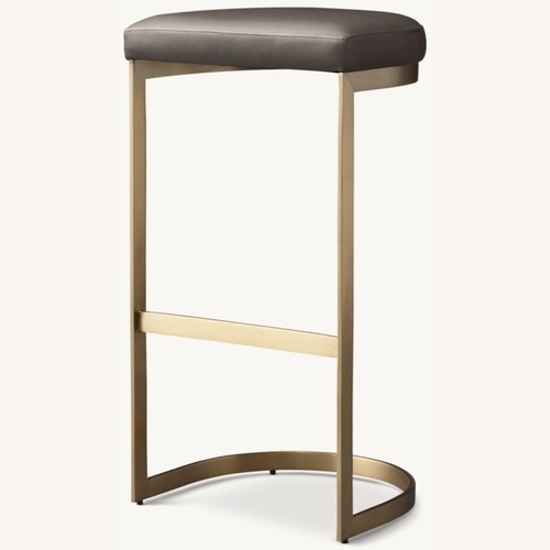 Used Restoration Hardware Light Gray Leather Stools for sale on AptDeco