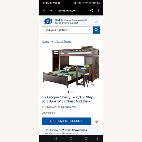 Used Ivy League Cherry Twin/full Step Loft Bunk for sale on AptDeco