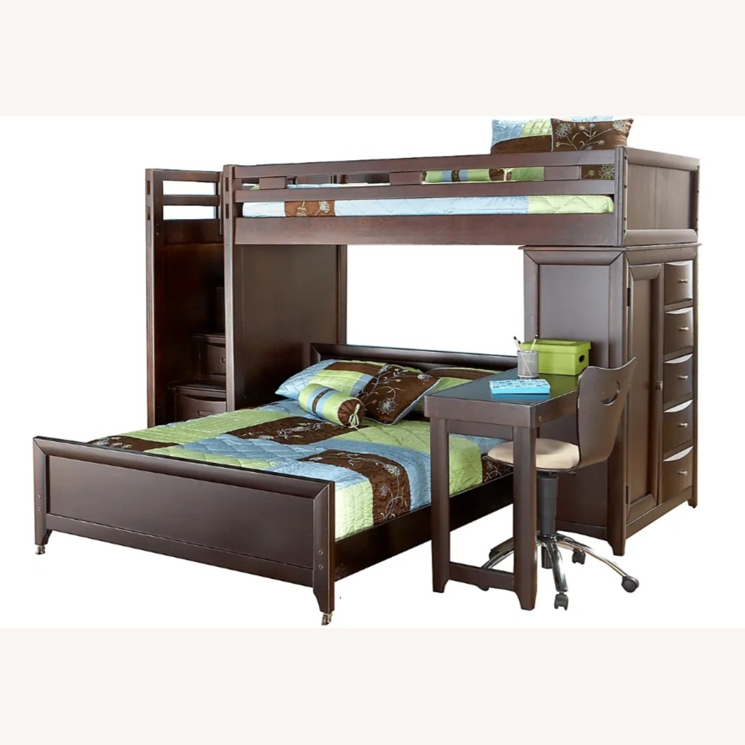 Ivy League Cherry Twin/full Step Loft Bunk  - image-9