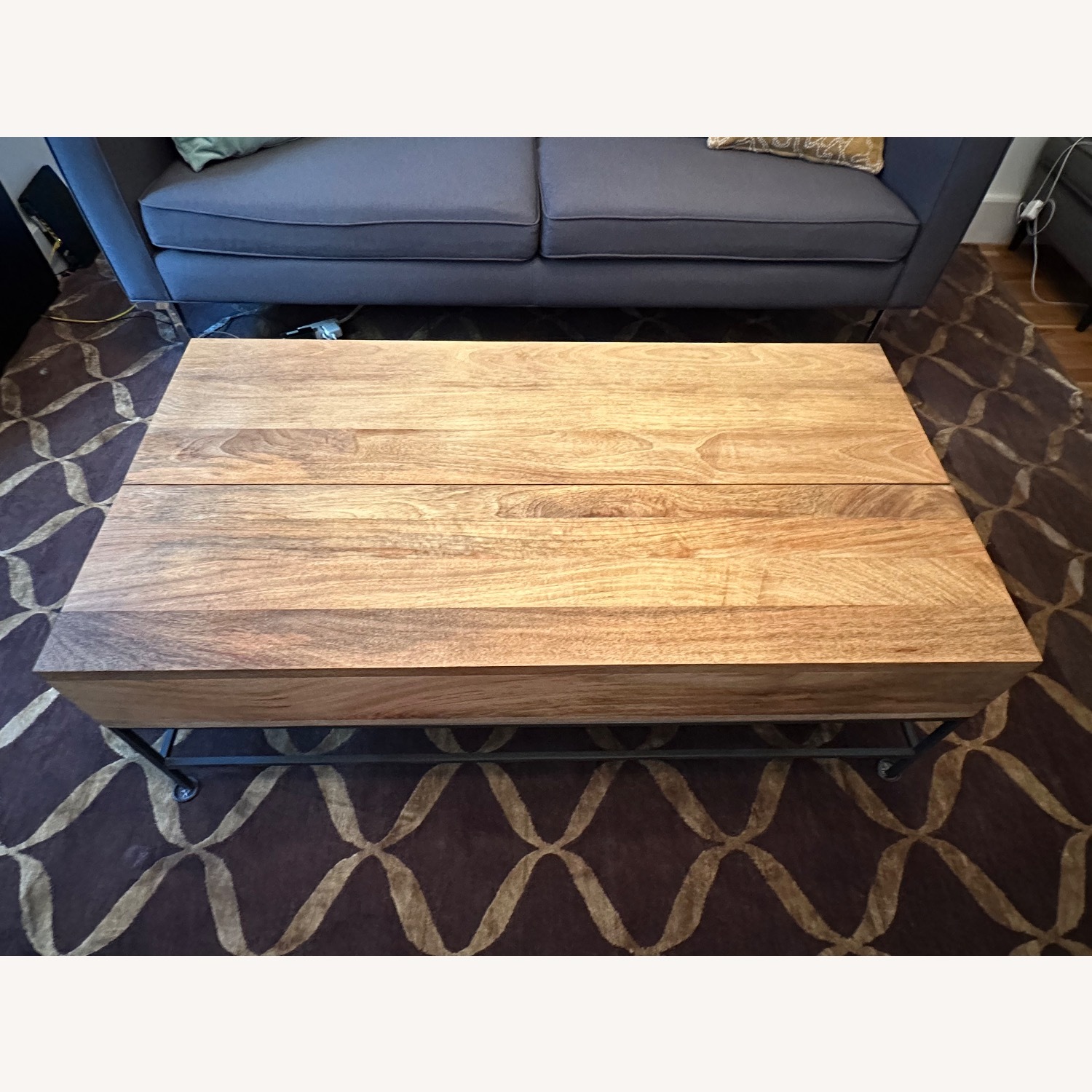 West Elm Industrial Storage Pop-Up Coffee Table - image-1