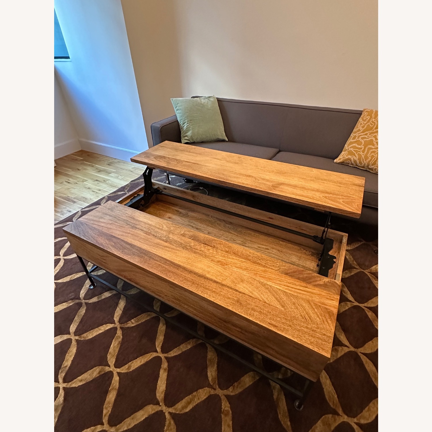 West Elm Industrial Storage Pop-Up Coffee Table - image-3