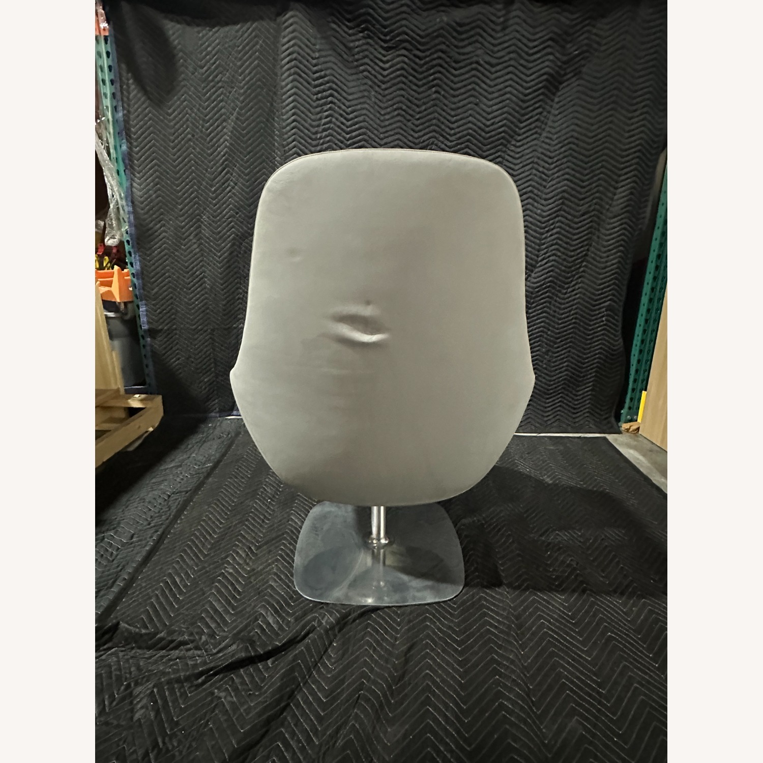 Bernhardt Canelle Light Gray Leather Armchair - image-3