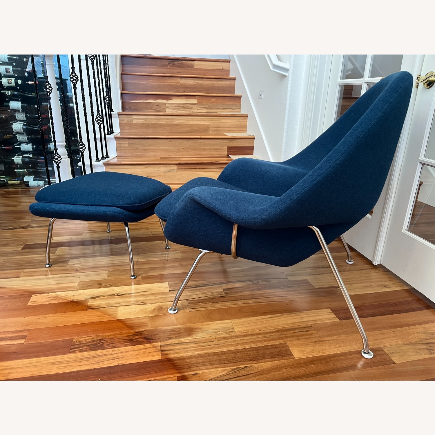 Design Within Reach Blue Metal Armchair - image-5