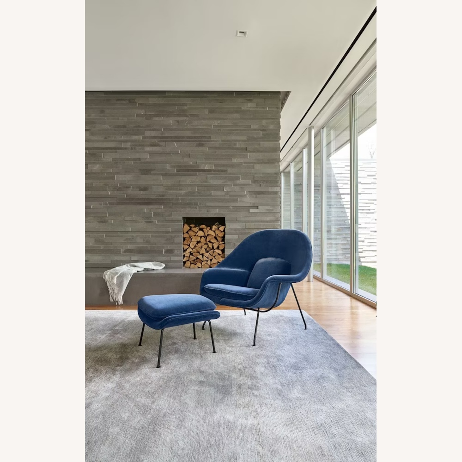 Design Within Reach Blue Metal Armchair - image-6