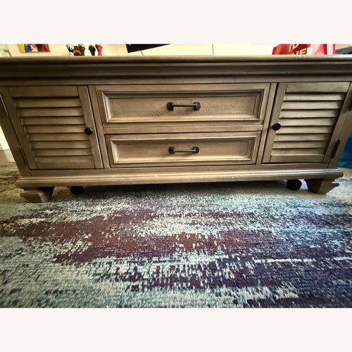 Used Raymour & Flanigan Ashford Dark Gray Wood Coffee Table for sale on AptDeco