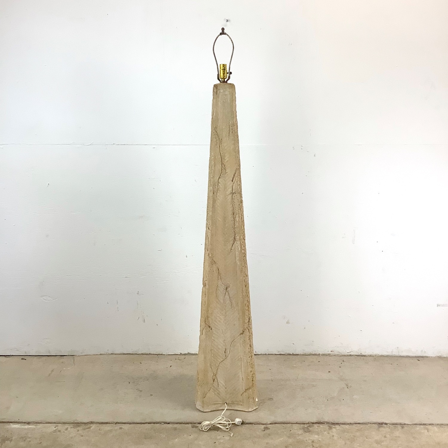 Vintage Modern Stone Obelisk Floor Lamp - image-5