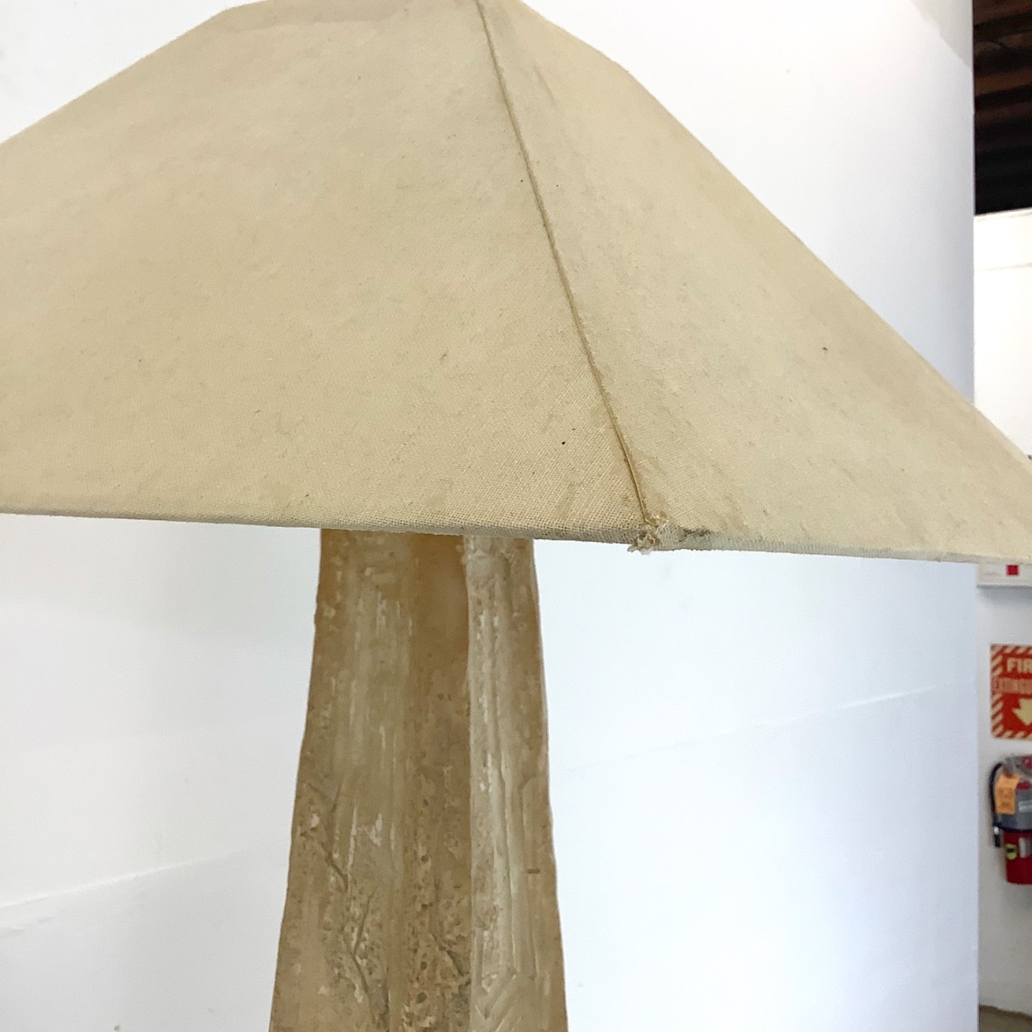 Vintage Modern Stone Obelisk Floor Lamp - image-15