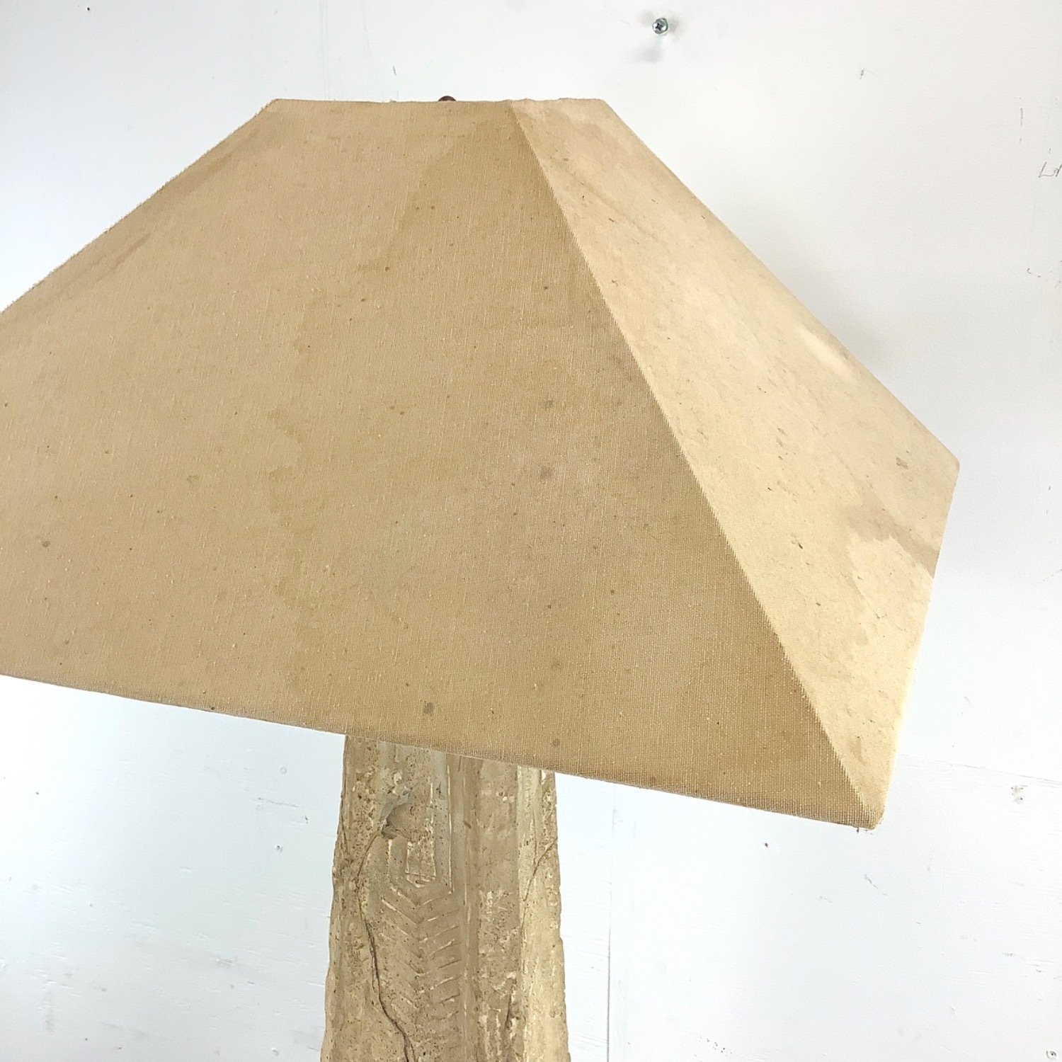 Vintage Modern Stone Obelisk Floor Lamp - image-17