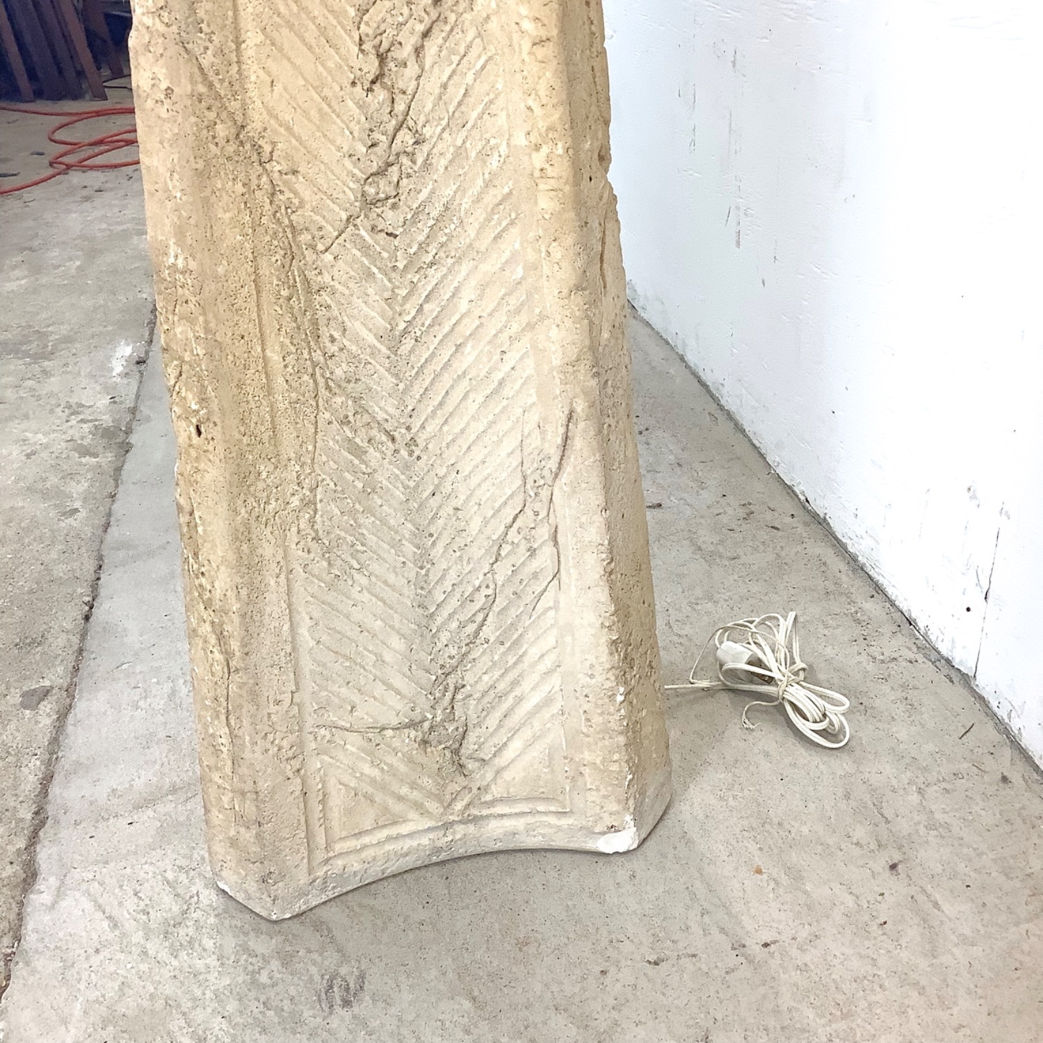 Vintage Modern Stone Obelisk Floor Lamp - image-9