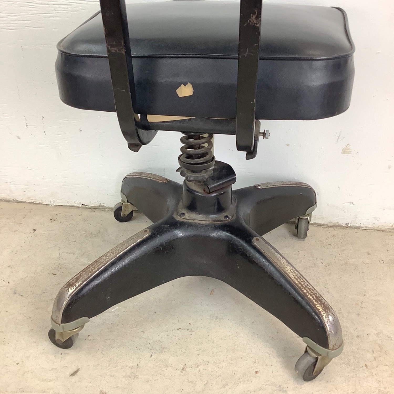 Vintage Industrial Rolling Steel Tanker Chair - image-10