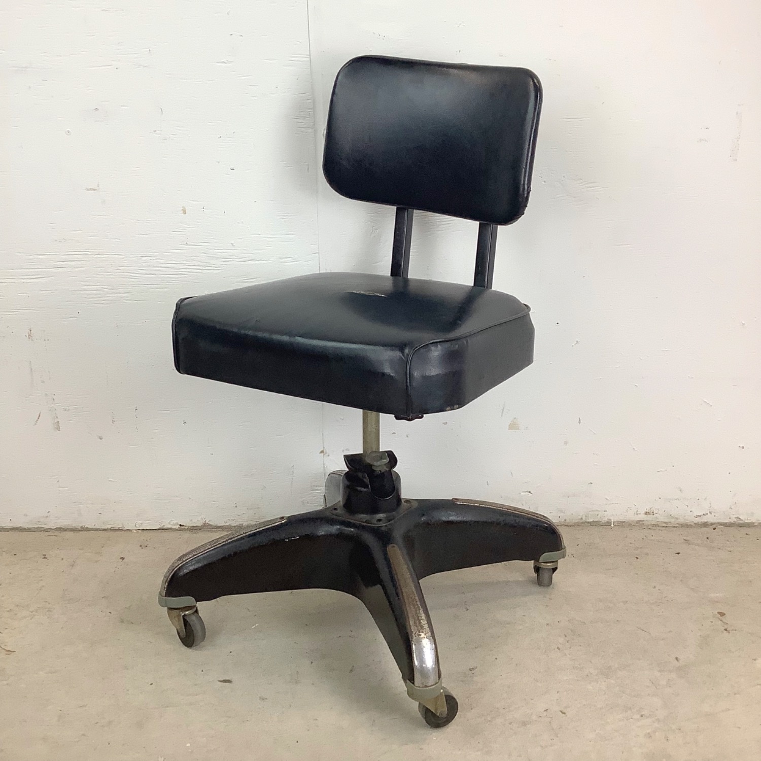 Vintage Industrial Rolling Steel Tanker Chair - image-2