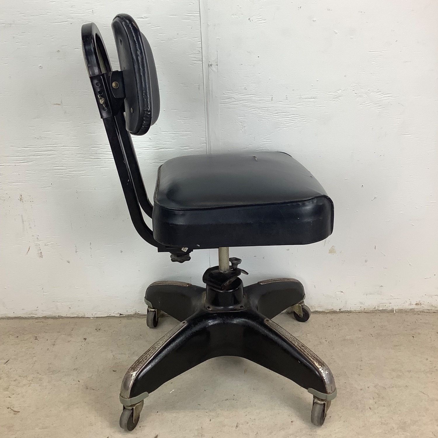 Vintage Industrial Rolling Steel Tanker Chair - image-16