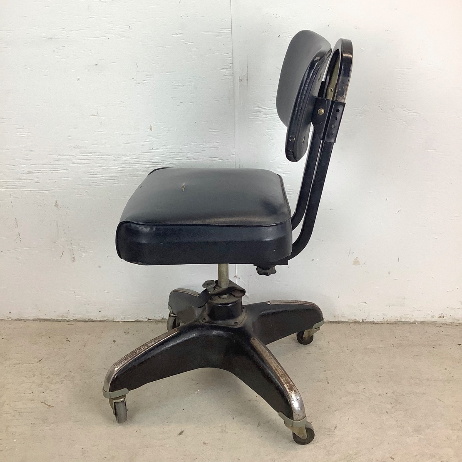 Vintage Industrial Rolling Steel Tanker Chair - image-5