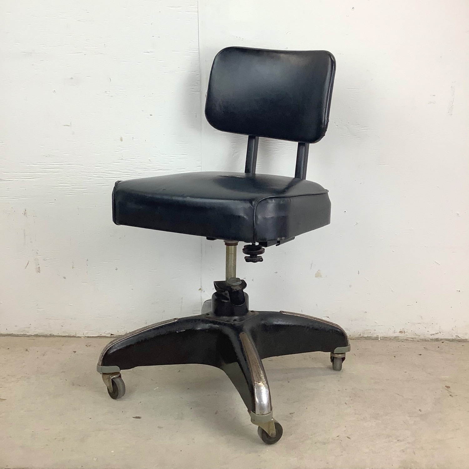 Vintage Industrial Rolling Steel Tanker Chair - image-17