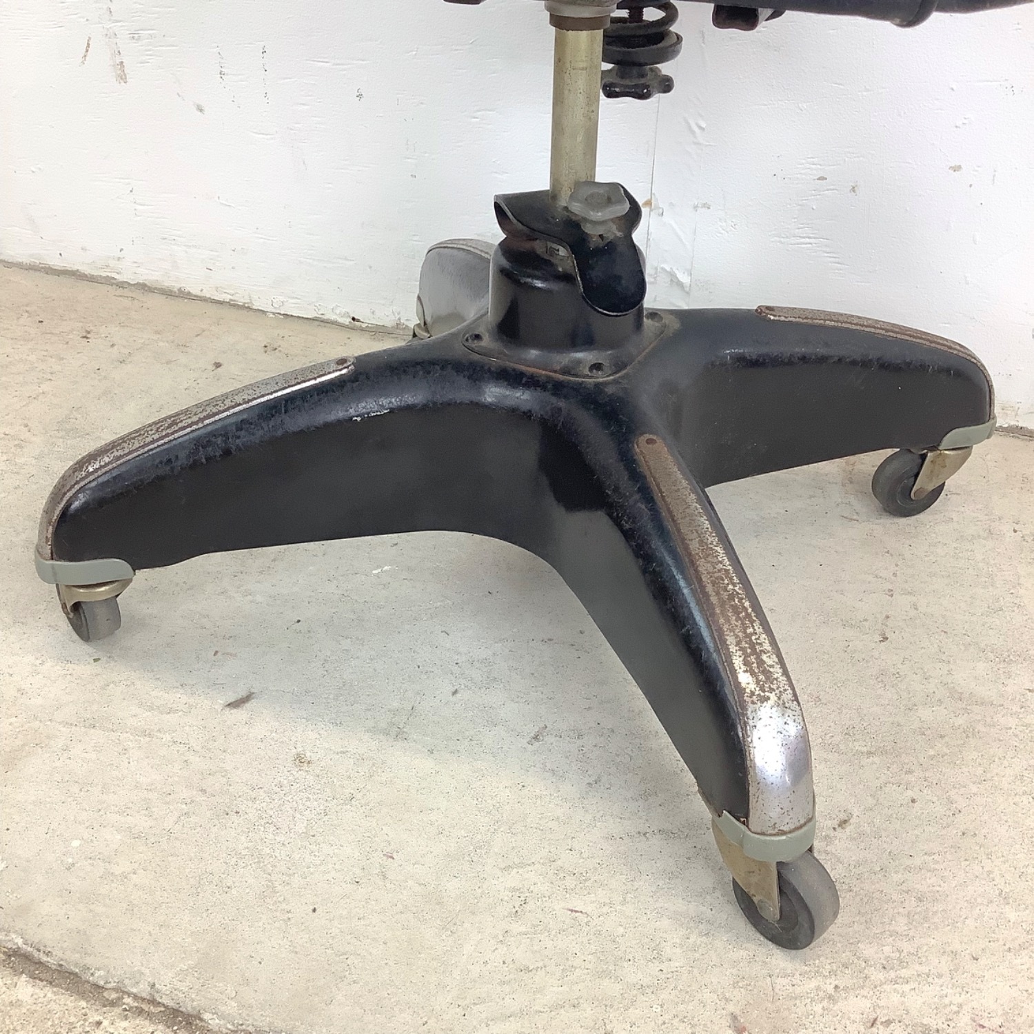 Vintage Industrial Rolling Steel Tanker Chair - image-11