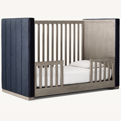 Used Restoration Hardware Carver Blue Crib & Toddler Conversion Kit for sale on AptDeco