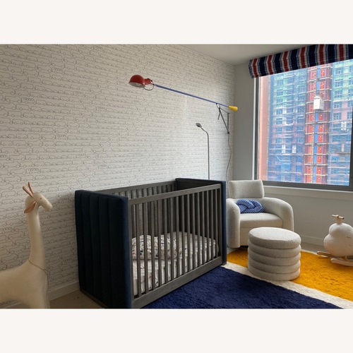 Used Restoration Hardware Carver Blue Crib & Toddler Conversion Kit for sale on AptDeco