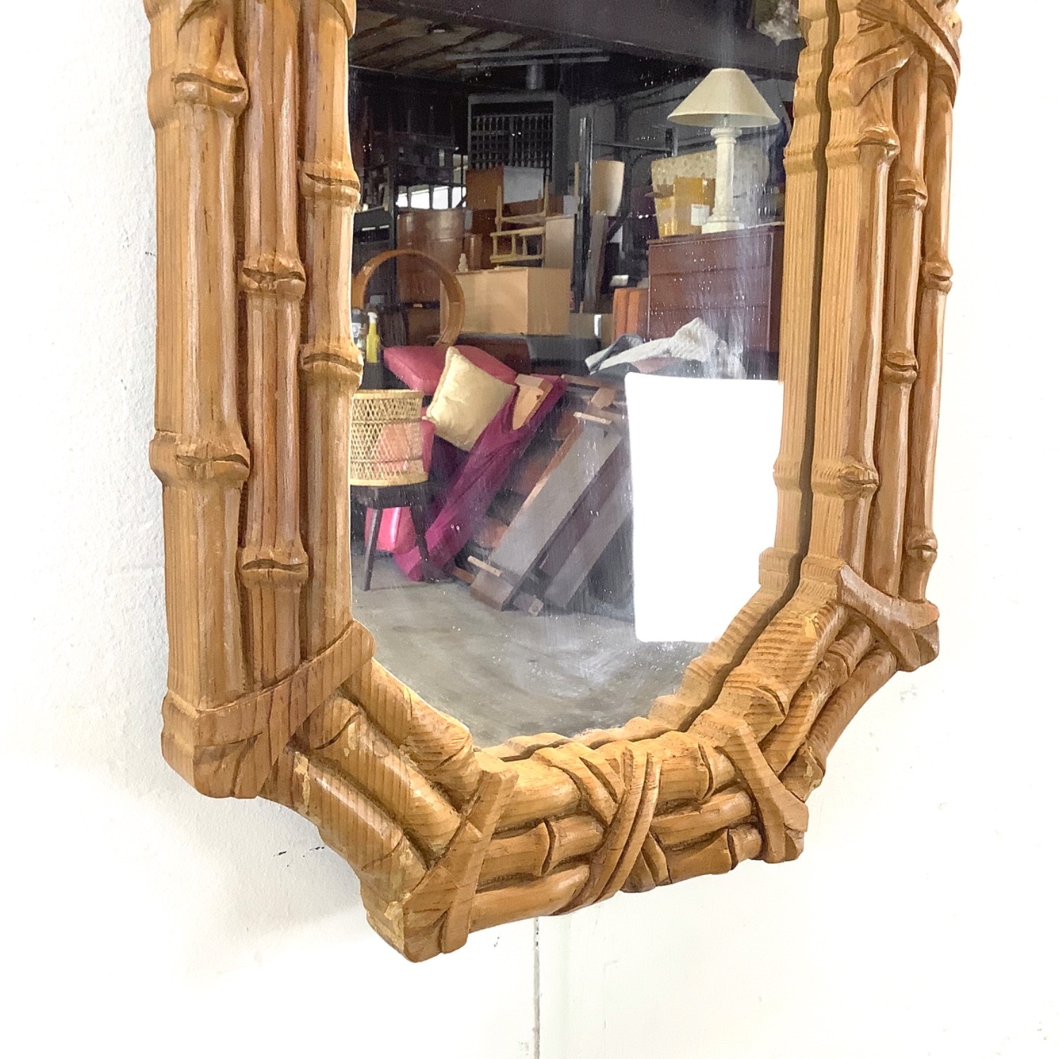 Vintage Faux Bamboo Mirror – 1970s - image-6