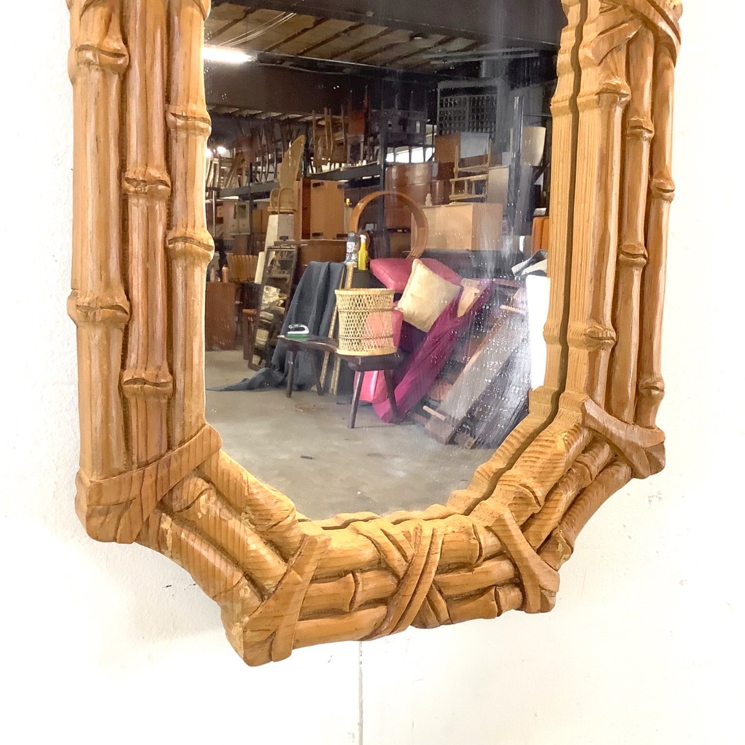 Vintage Faux Bamboo Mirror – 1970s - image-12