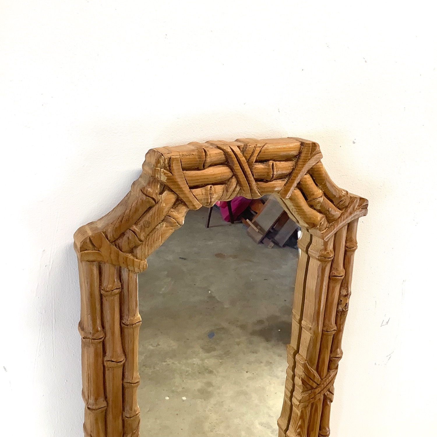 Vintage Faux Bamboo Mirror – 1970s - image-5