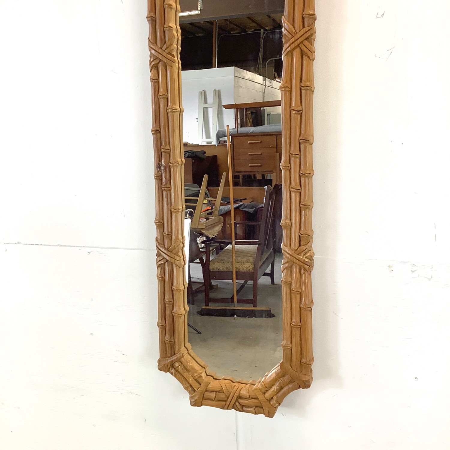Vintage Faux Bamboo Mirror – 1970s - image-4