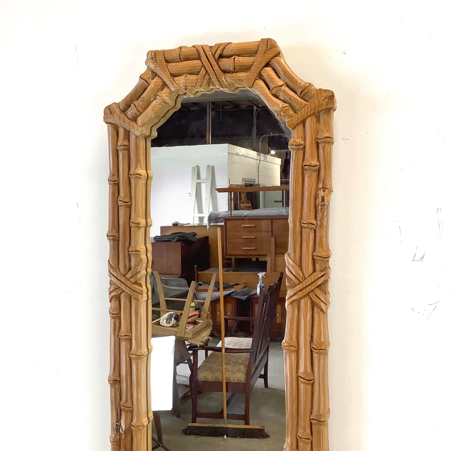Vintage Faux Bamboo Mirror – 1970s - image-3