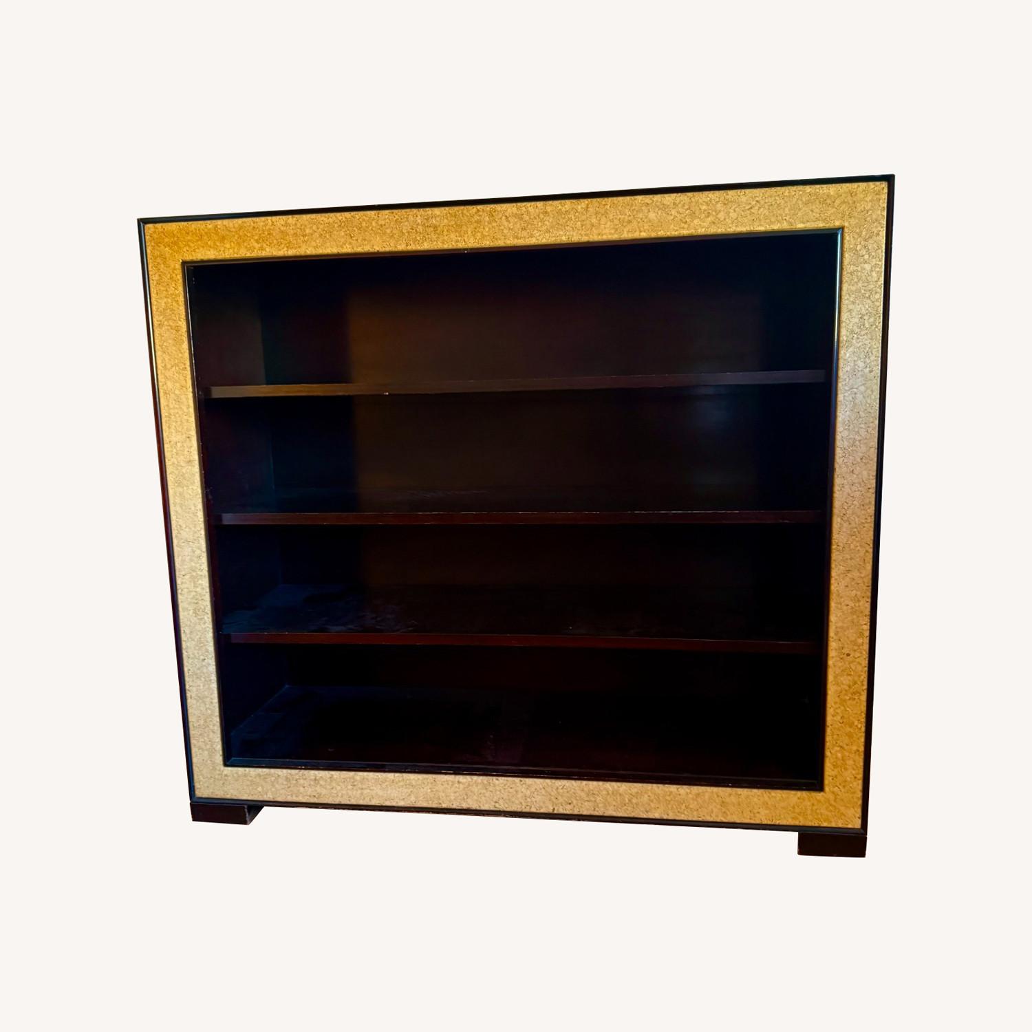 Dark Brown Wood Bookcase - image-0