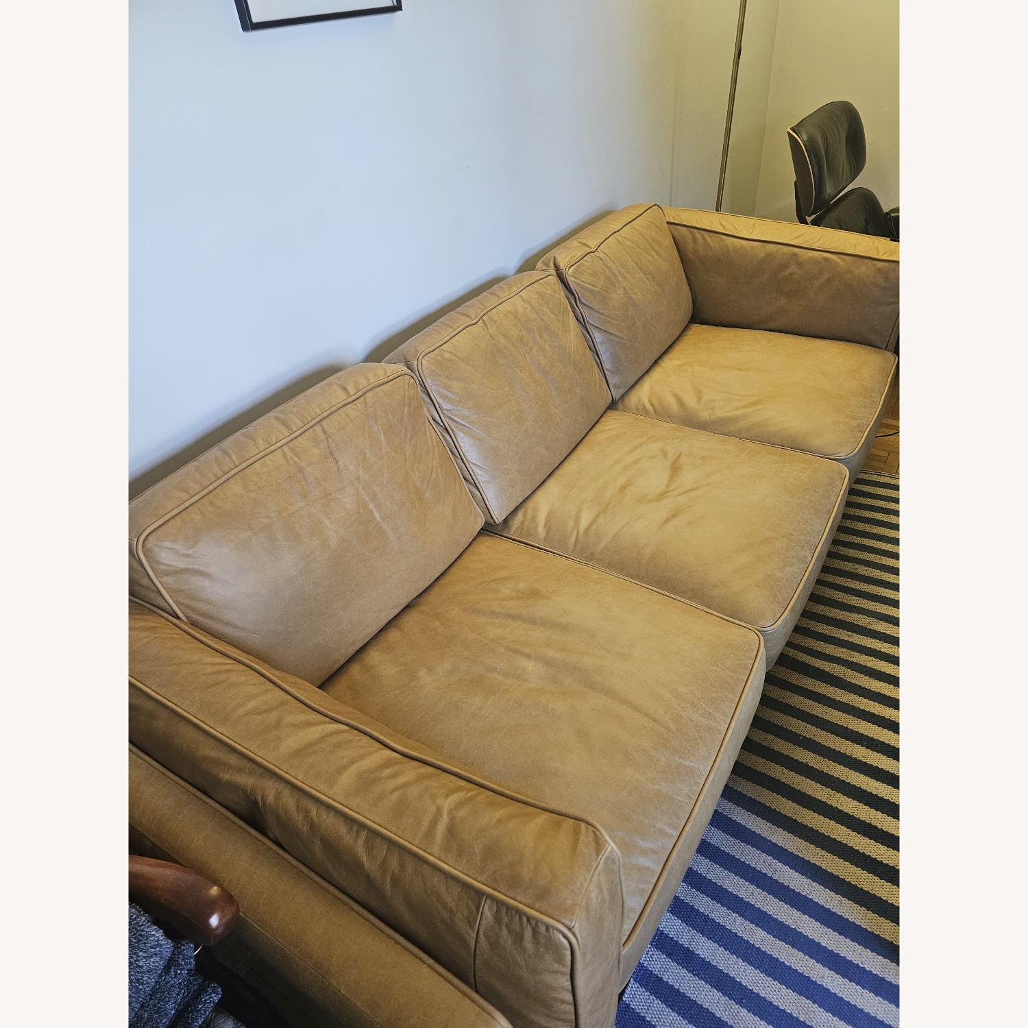 West Elm Leather 3+ Seater Sofa - image-1