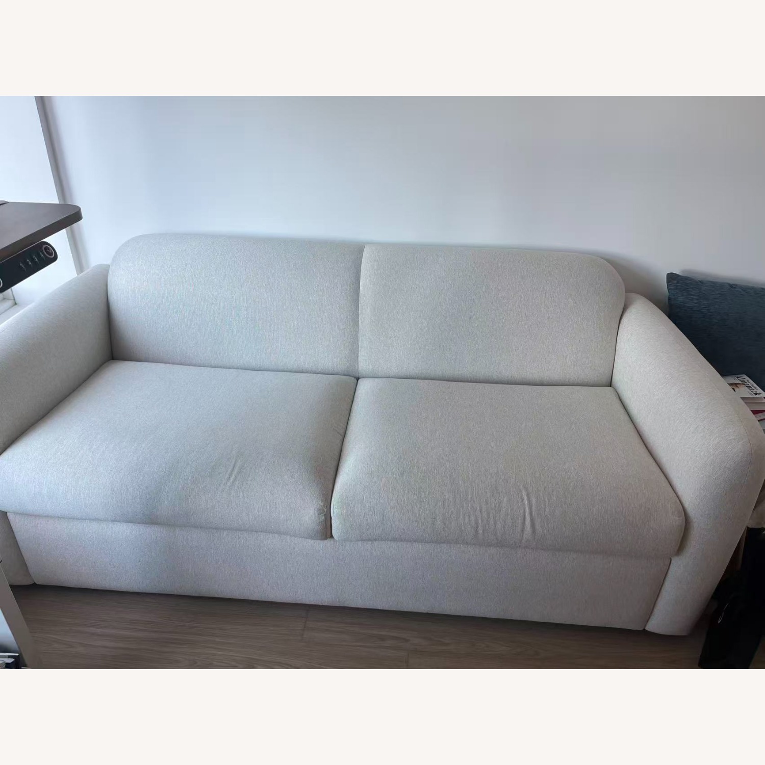 West Elm White Fabric 2 Piece Sectional - image-3