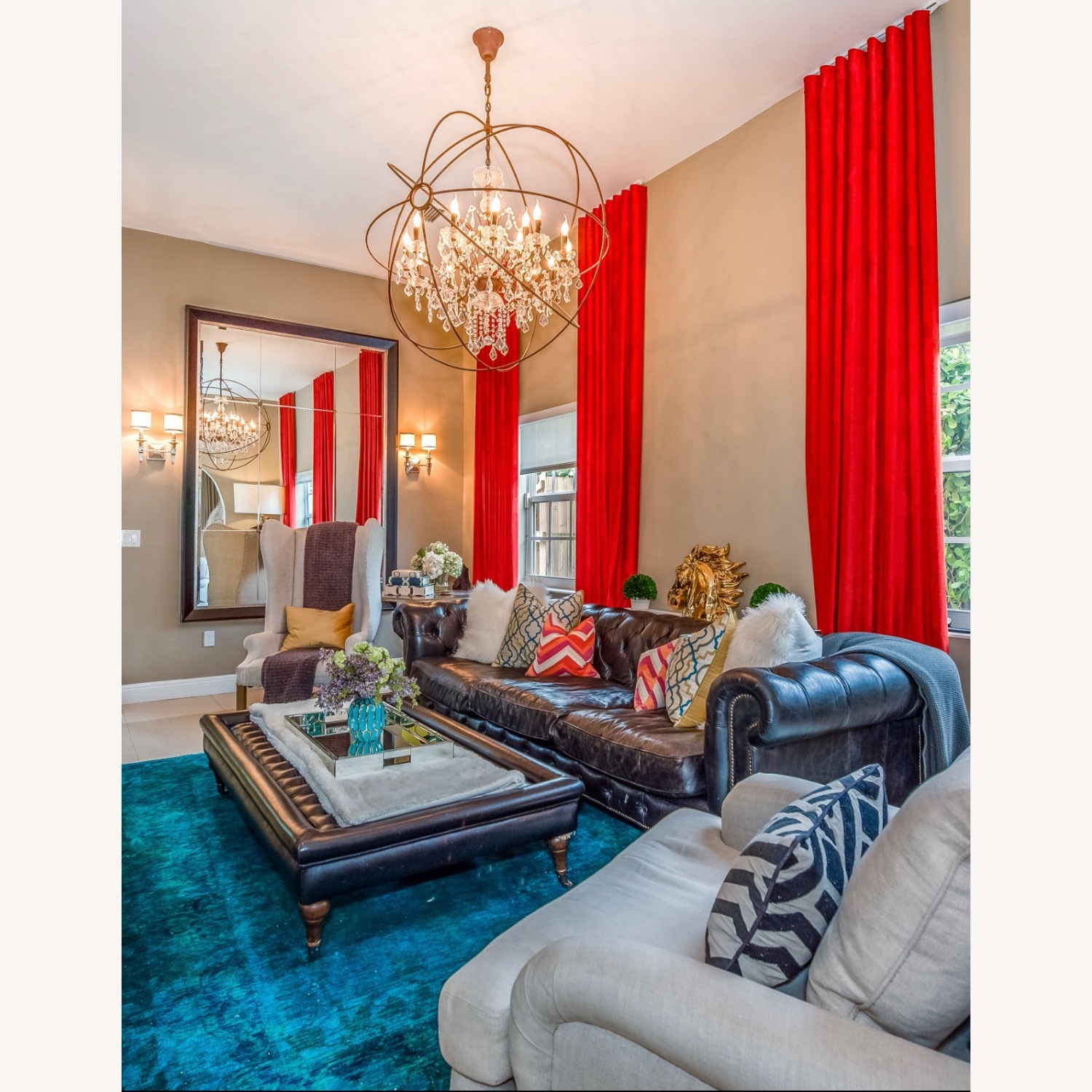 Restoration Hardware Kensington Leather Sofa - image-1