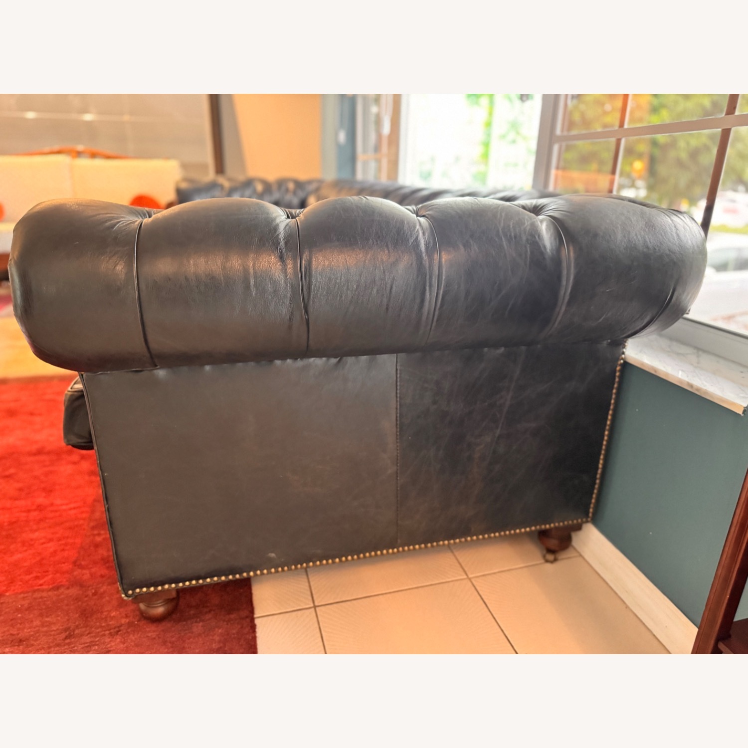 Restoration Hardware Kensington Leather Sofa - image-3