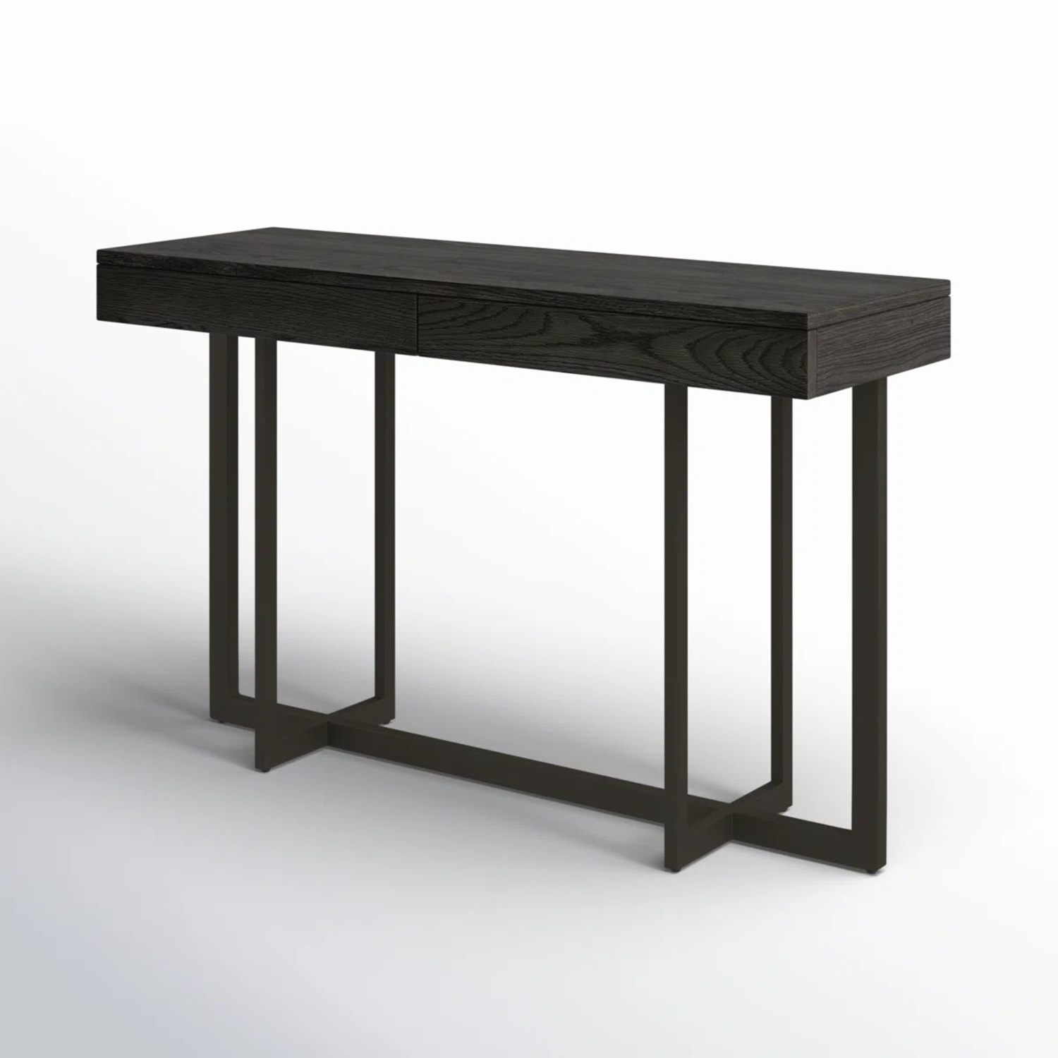 Black Wood & Metal Console/Side/Entryway Table - image-0