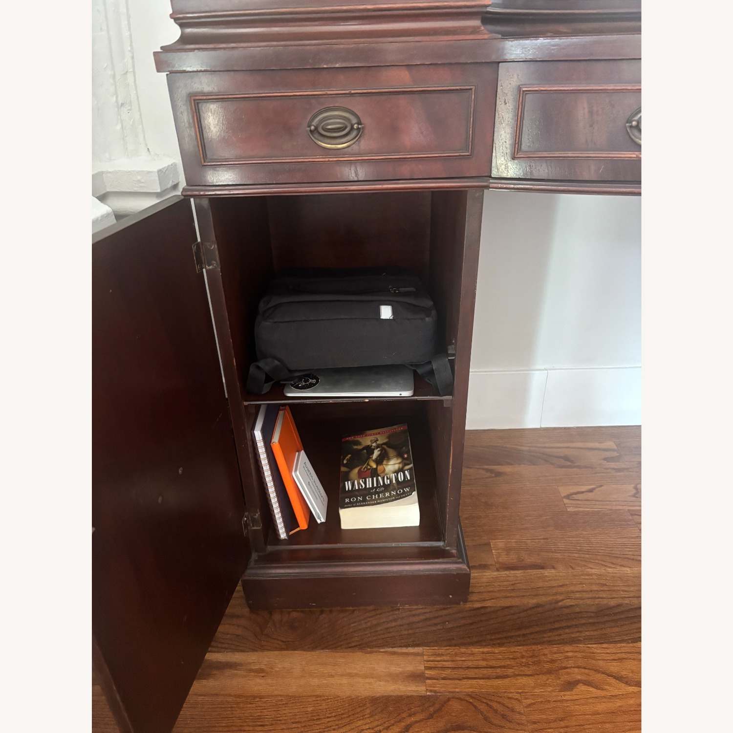 Dark Brown Wood Desk - image-2