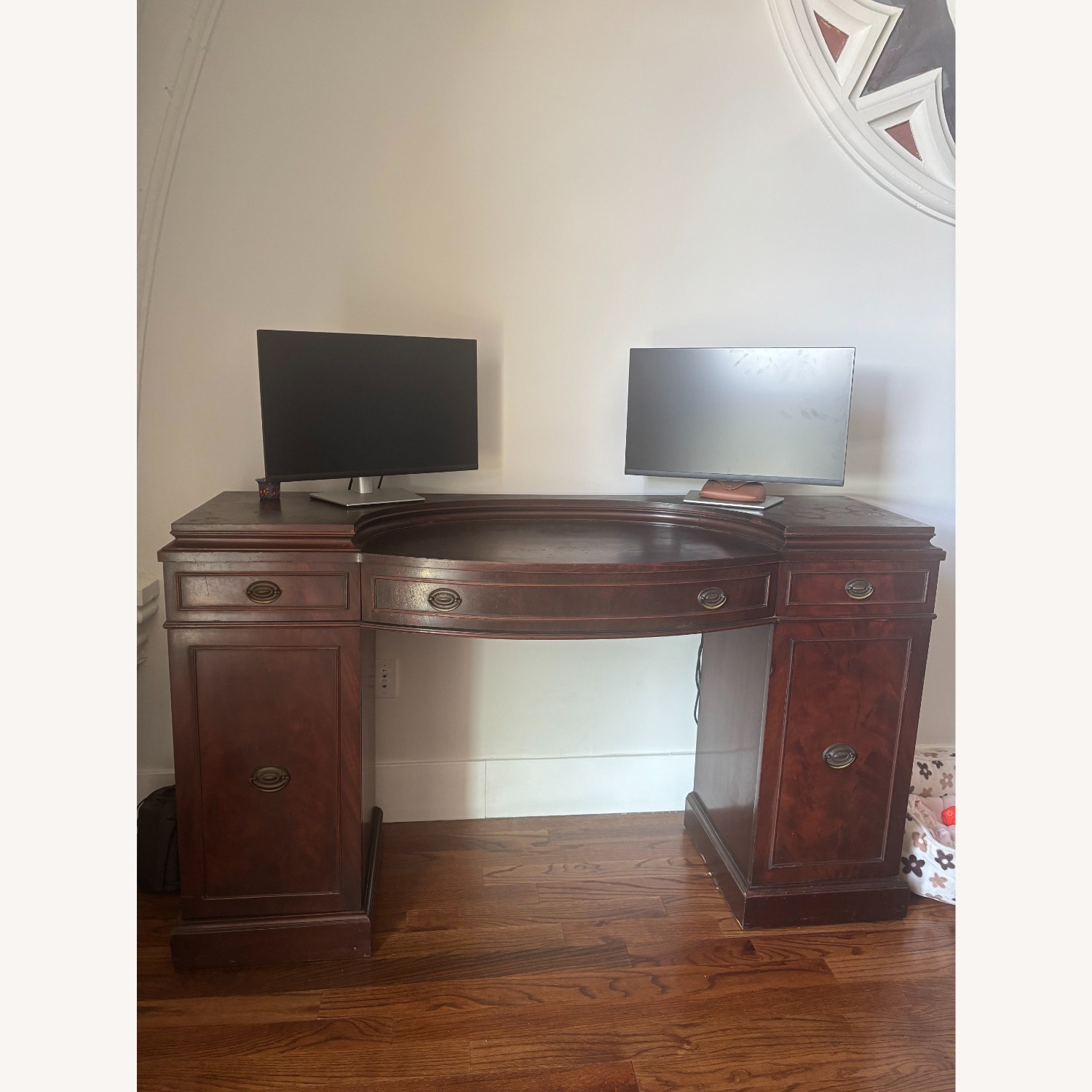Dark Brown Wood Desk - image-1