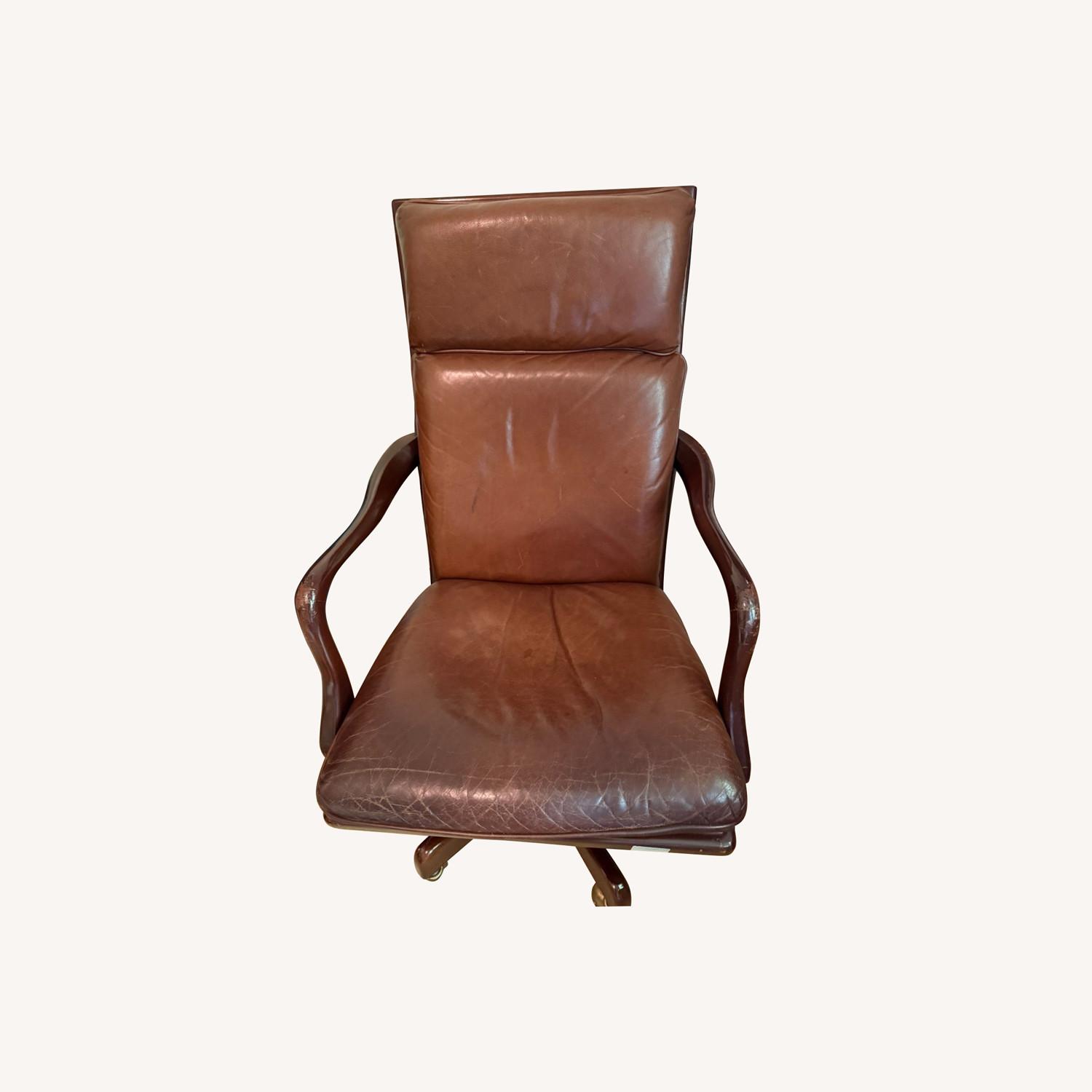 Hancock & Moore Dark Brown Leather Office Chair - image-0
