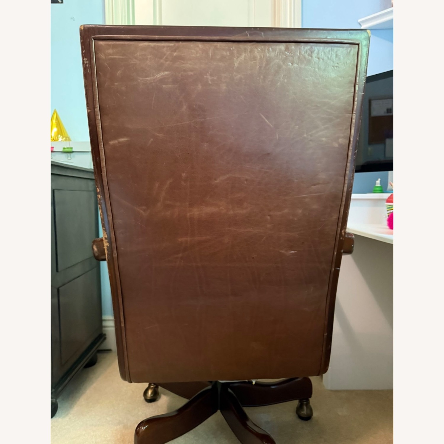 Hancock & Moore Dark Brown Leather Office Chair - image-9