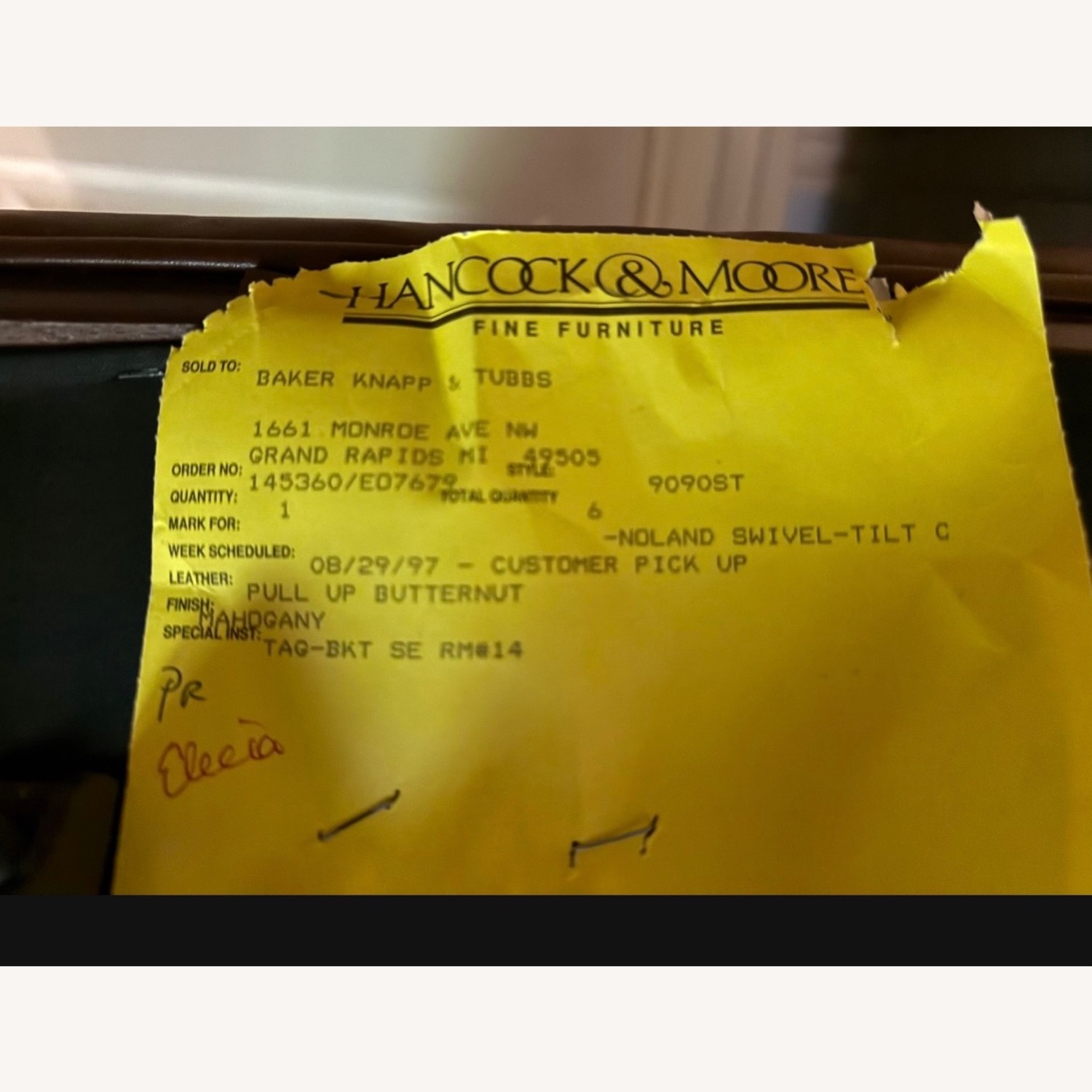 Hancock & Moore Dark Brown Leather Office Chair - image-7