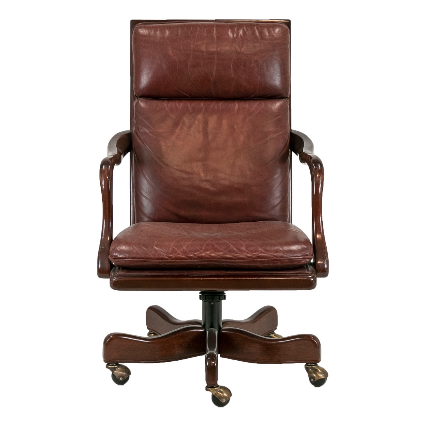 Hancock & Moore Dark Brown Leather Office Chair - image-13