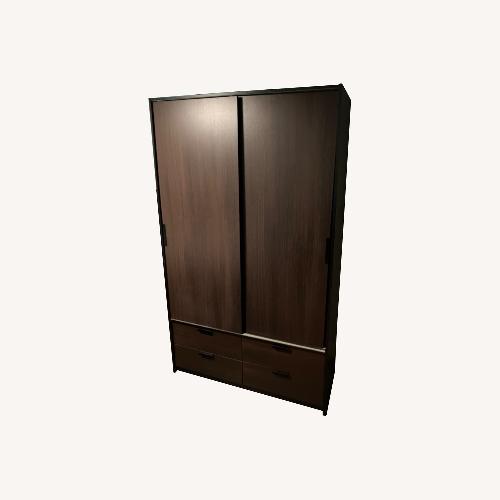 Used Big Brown Wardrobe Sliding Doors + 4 Draws for sale on AptDeco