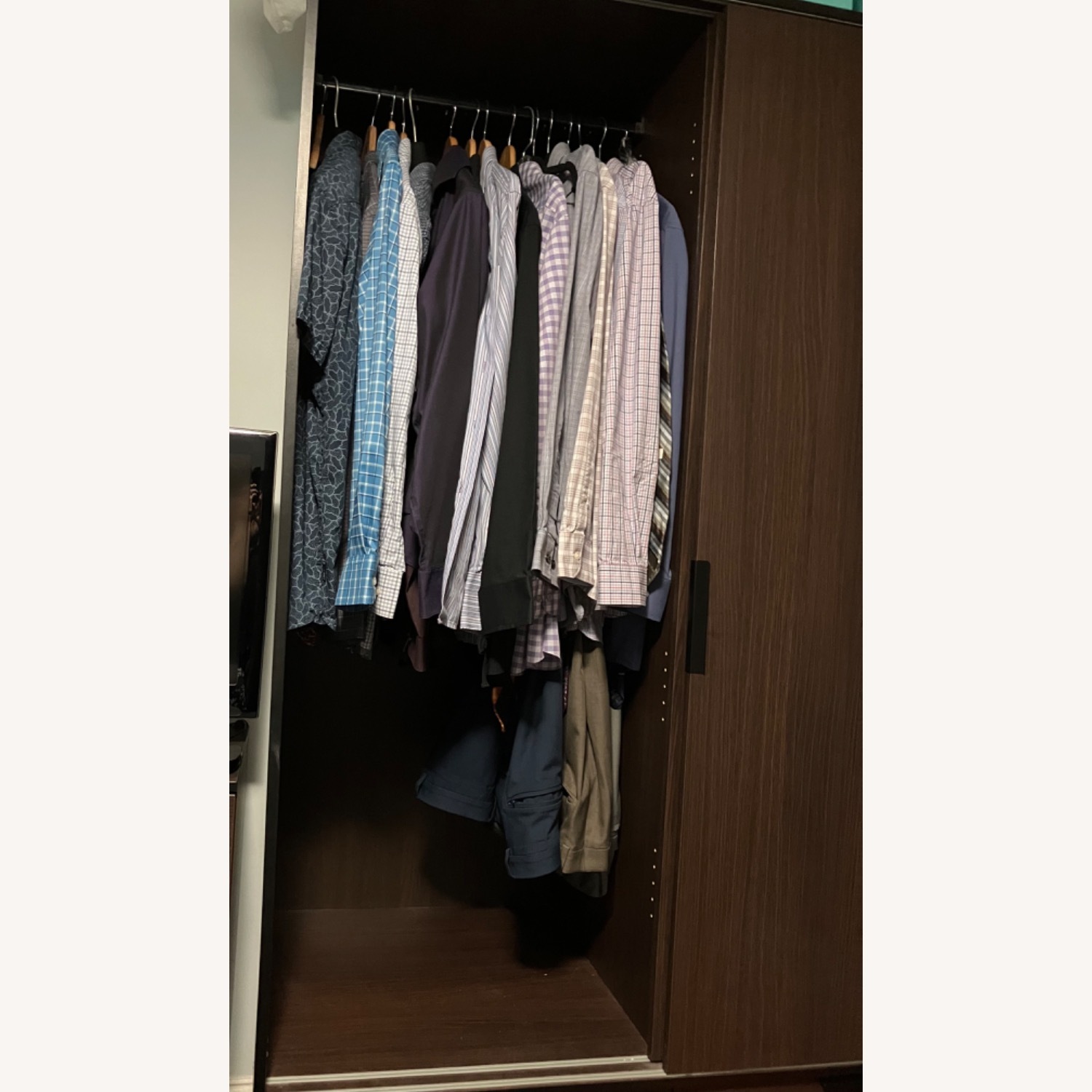 Big Brown Wardrobe Sliding Doors + 4 Draws - image-5