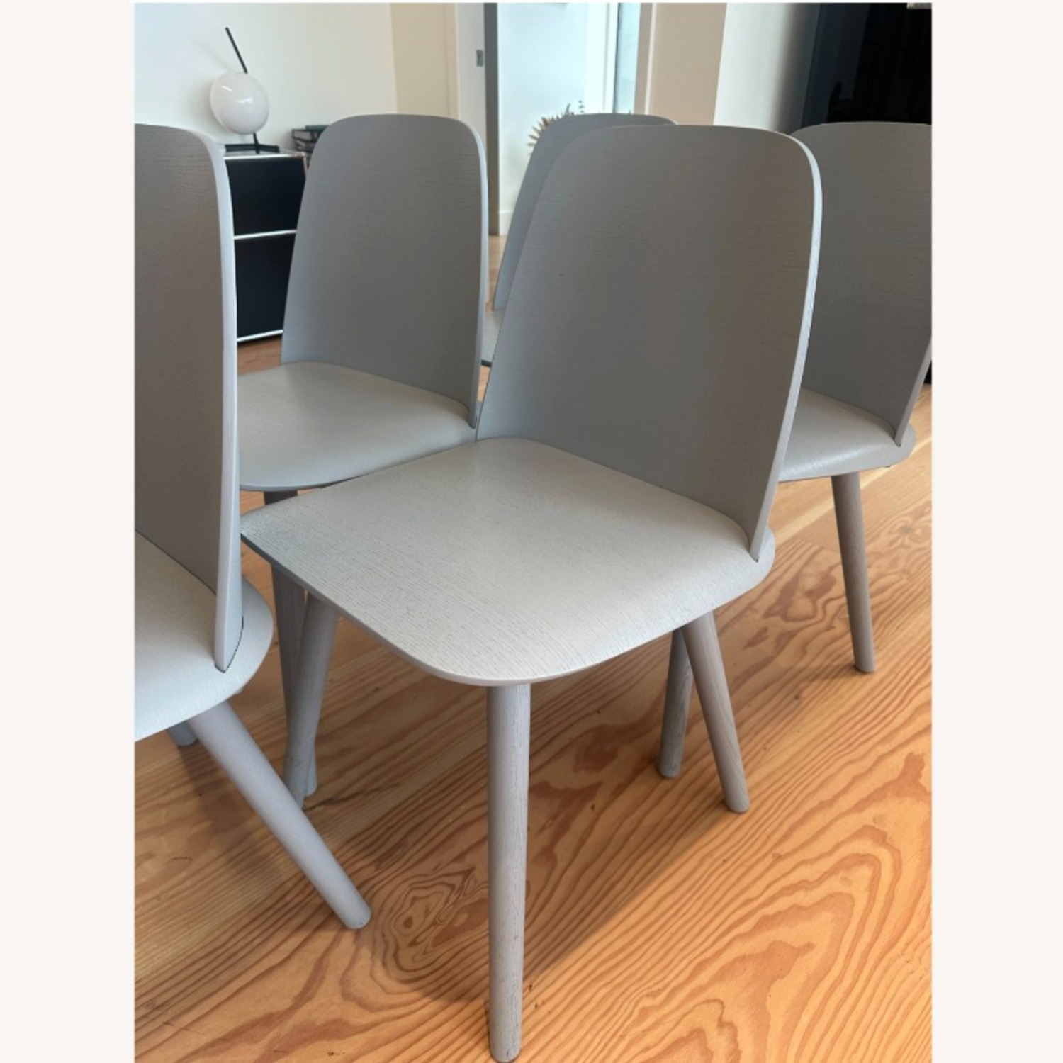 Design Within Reach Light Gray Wood Dining Chairs - image-2