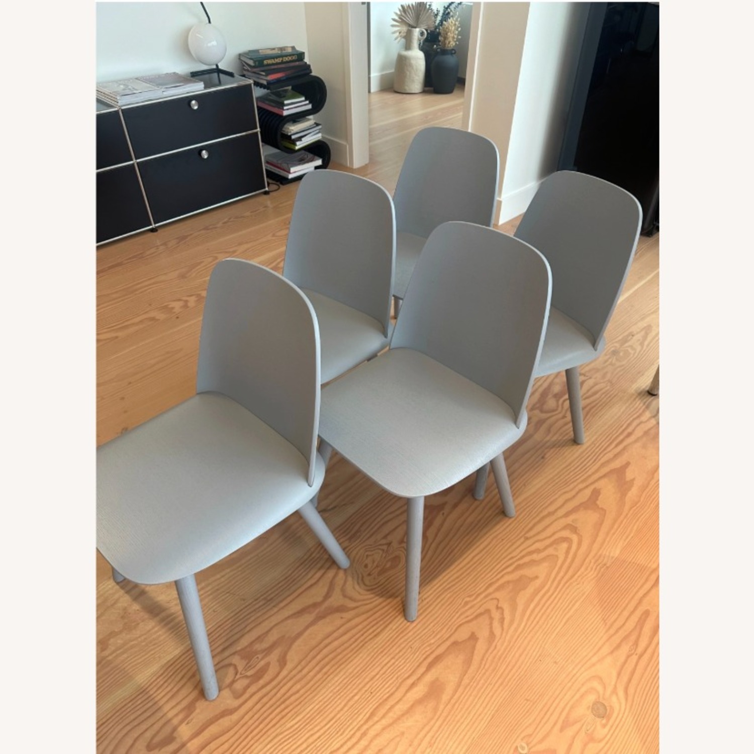 Design Within Reach Light Gray Wood Dining Chairs - image-3