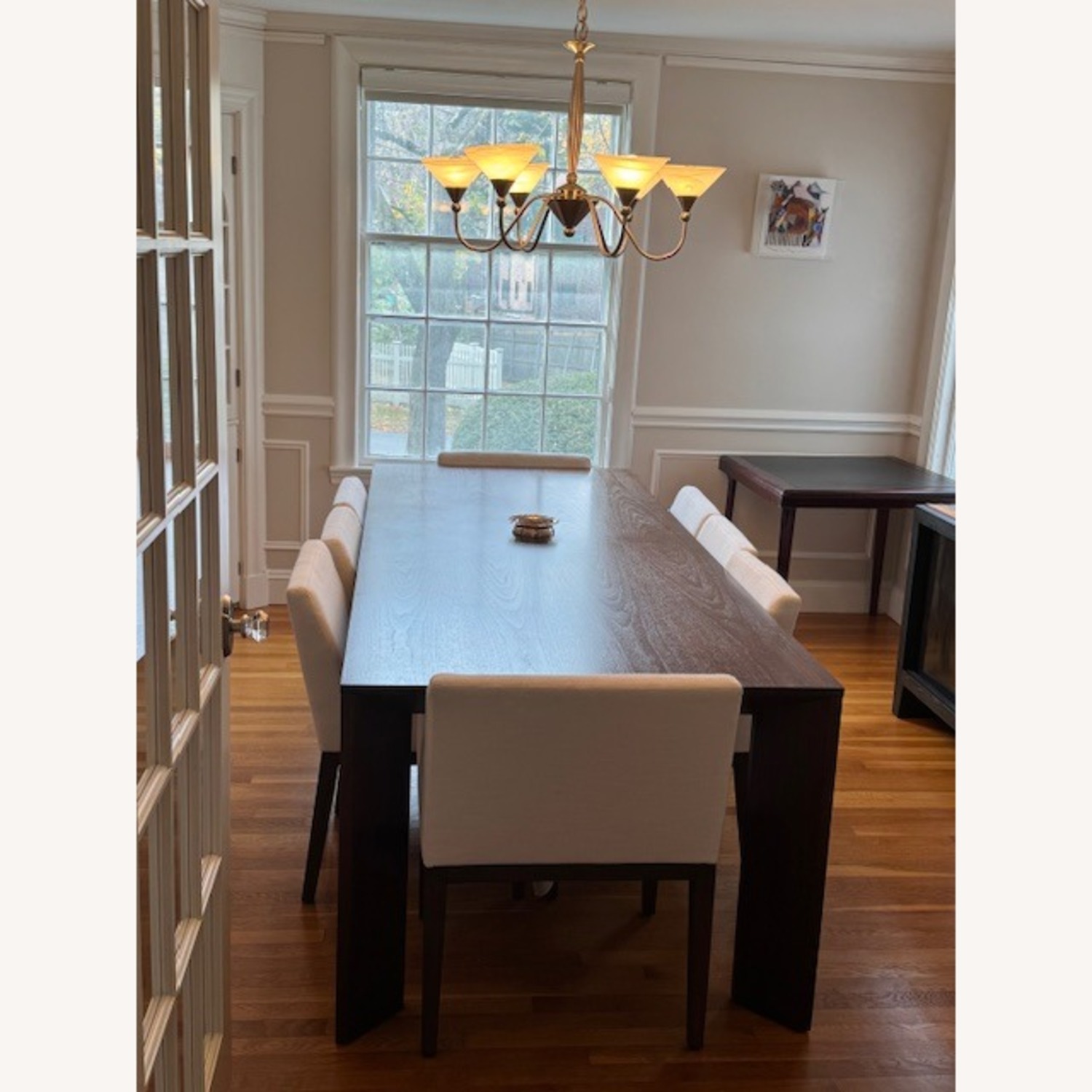 Parsons Table + 8 Morgan Track Fabric Armchairs - image-4