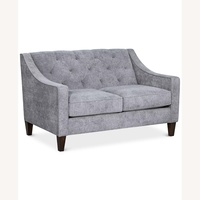 Macy's Loveseat with Footstool, Blue Fabric-