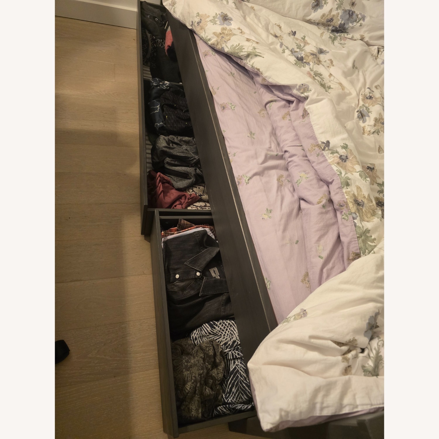 IKEA Hemnes Dark Gray Queen Bed - image-3