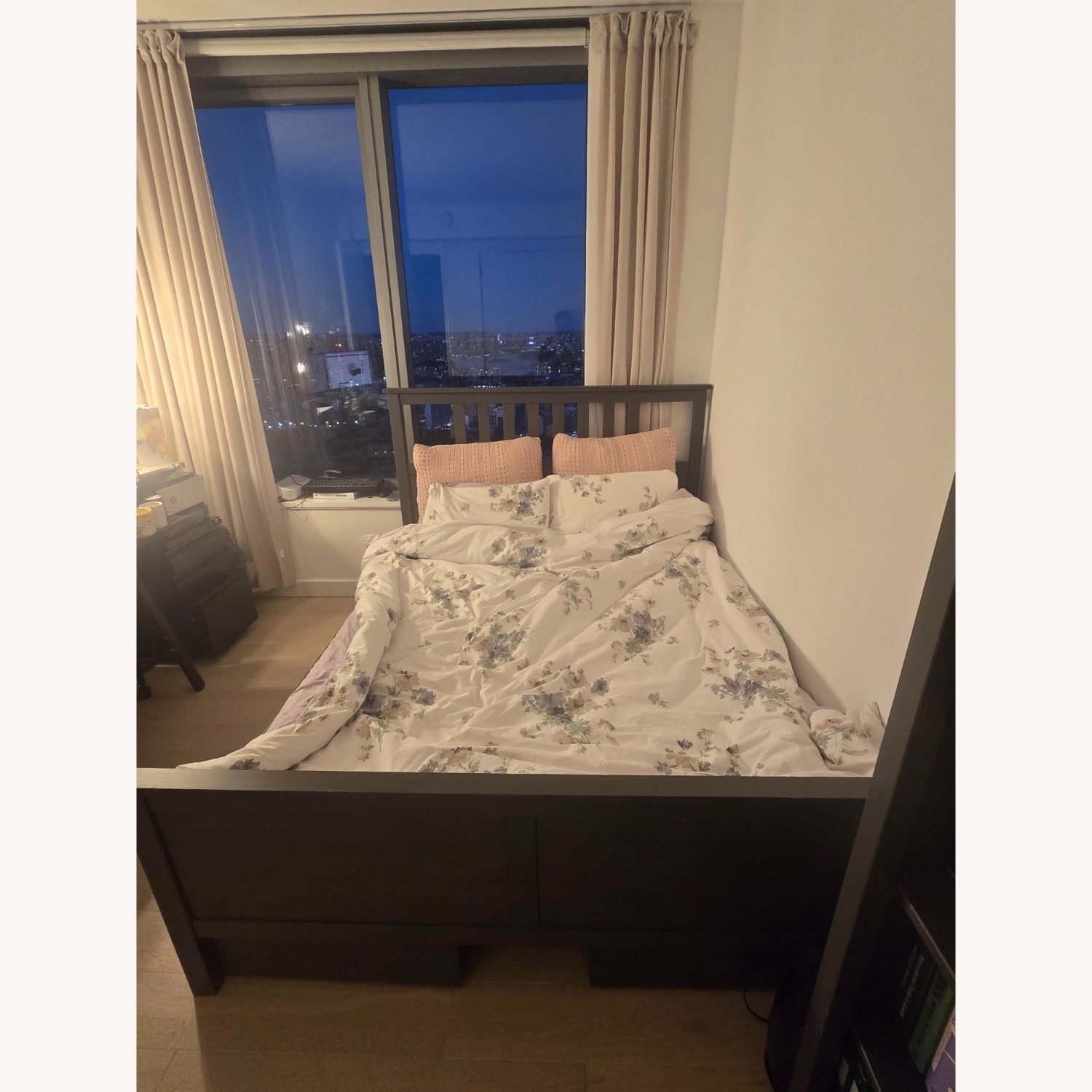 IKEA Hemnes Dark Gray Queen Bed - image-2