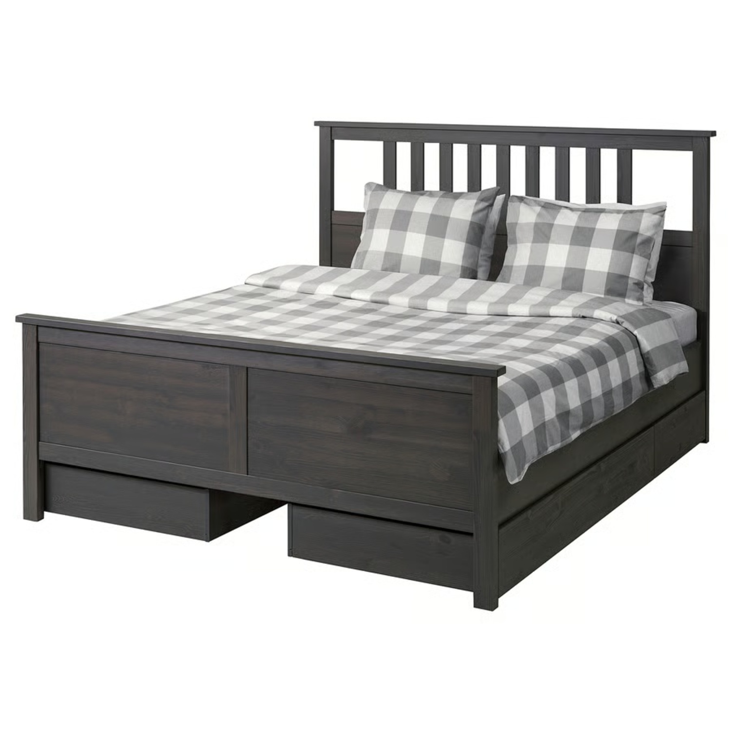 IKEA Hemnes Dark Gray Queen Bed - image-4